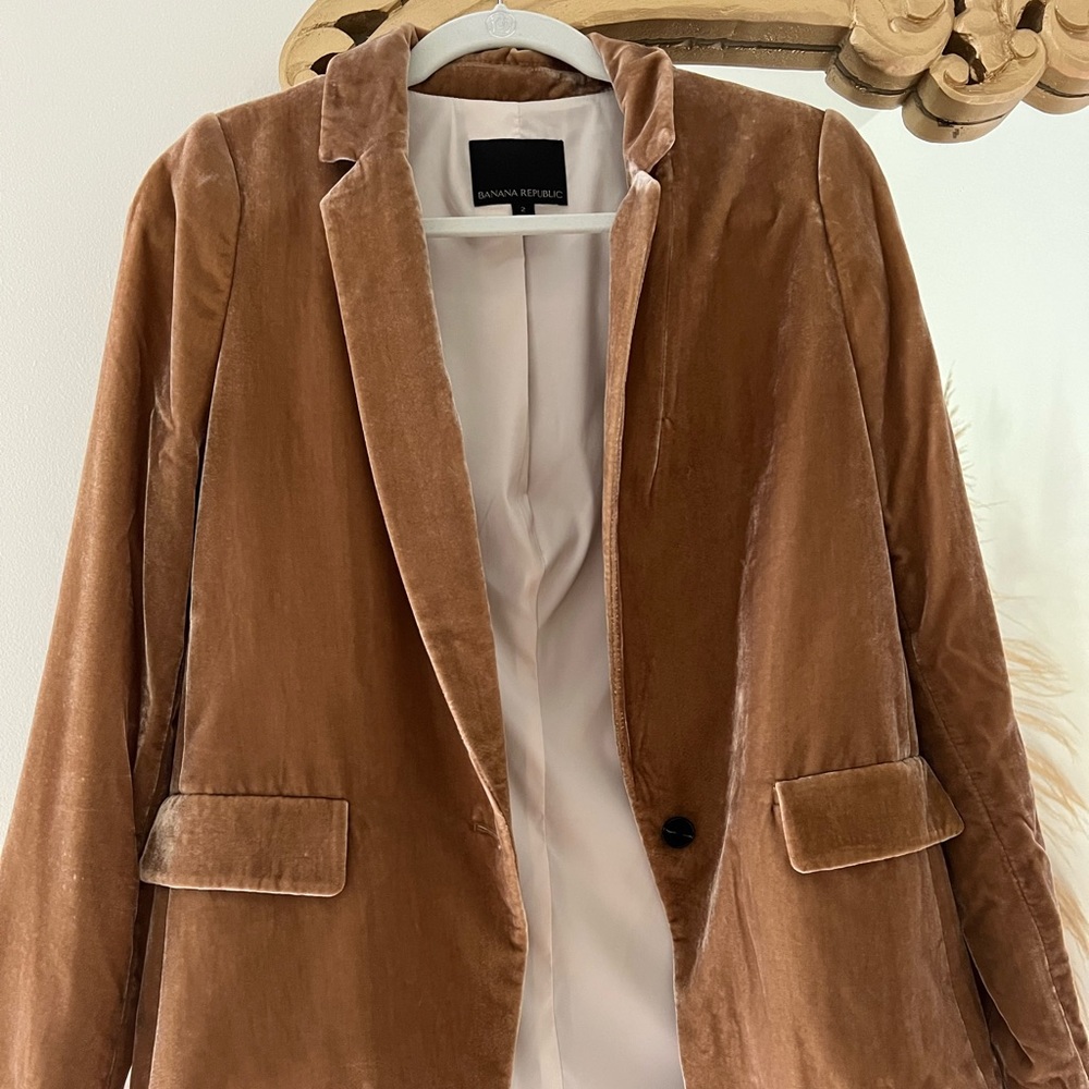Banana Republic Velvet Faux Suede Soft Long Blazer
